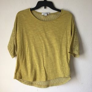 F21 Mustard Top With Mesh Back
